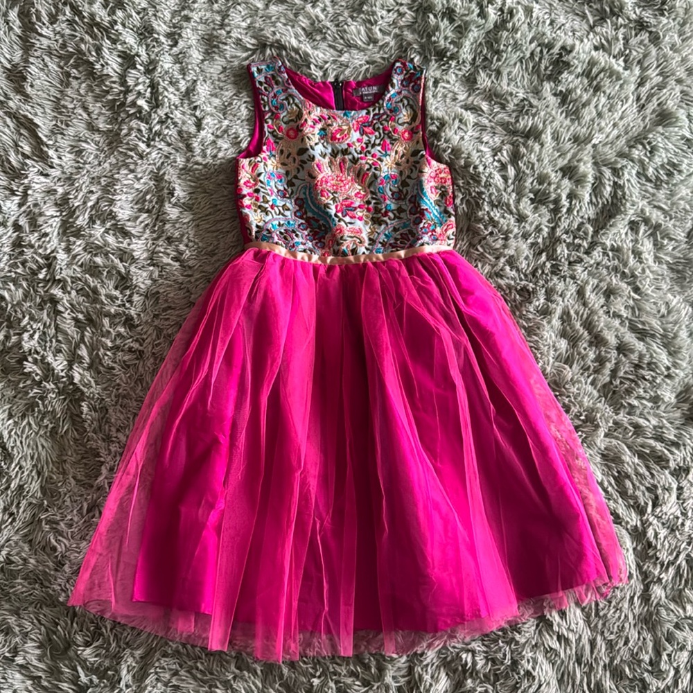 ATUN Gurls Embroidered Tulle Dress